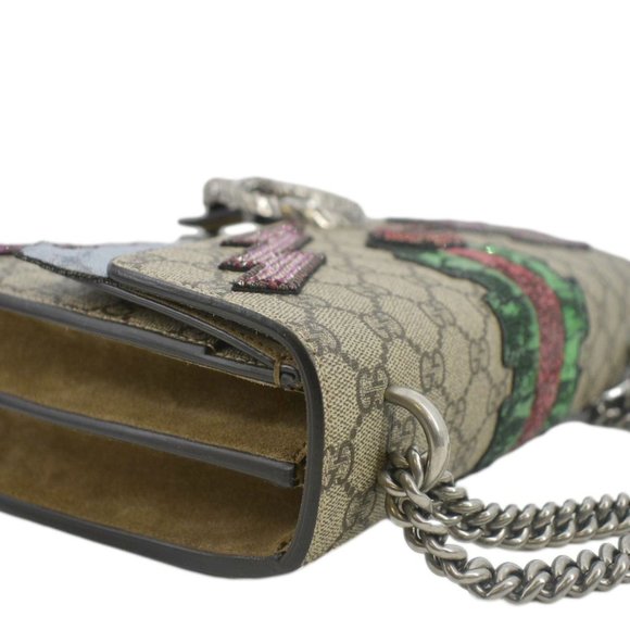 GUCCI  Dionysus Medium GG Supreme Embroidered Sequin Shoulder Bag Beige - Picture 5 of 14